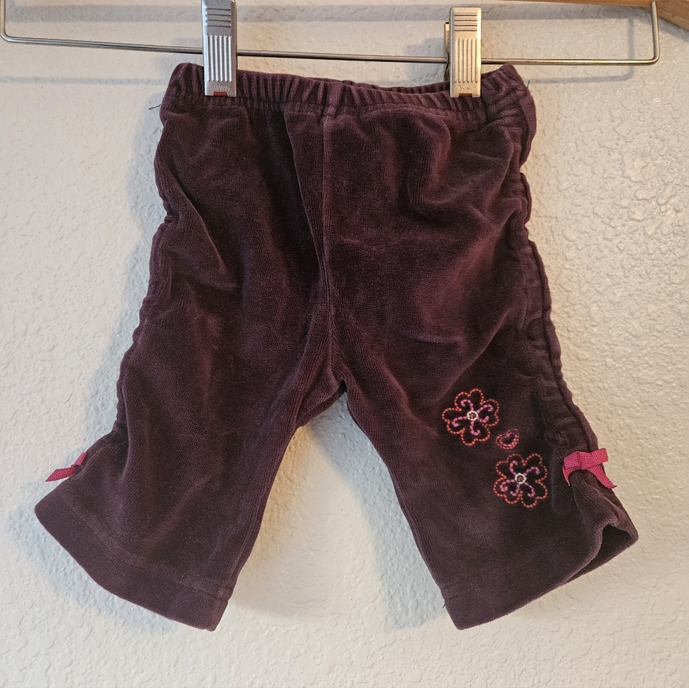 french purple velvet pants, 3 months